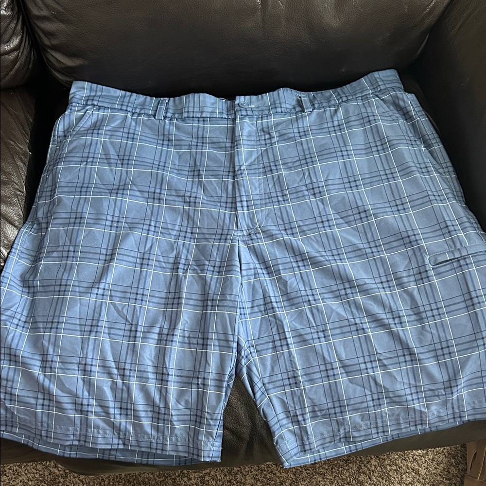 Pebble‎ Beach Blue Plaid Performance Shorts